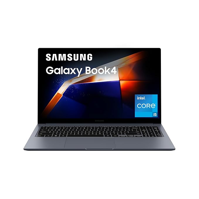 Samsung Galaxy Book4 (Gray, 16GB RAM, 512GB SSD) | 15.6″ Full HD Screen | Intel Core i5 1335U Processor